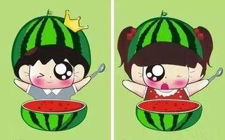 卡通人跑步吃瓜,意外邂逅美味瓜果的欢乐瞬间